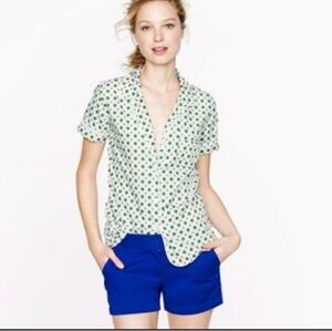 J Crew Cobalt Blue Broken In Chino Cuffed Shorts Size 10 Preppy Casual